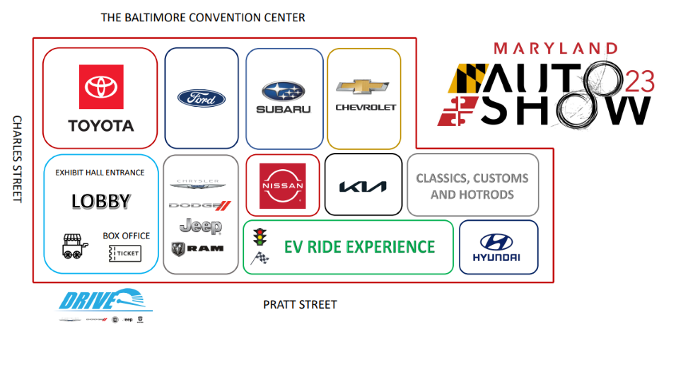Maryland Auto Show Floor Plan Convention Center Baltimore MD